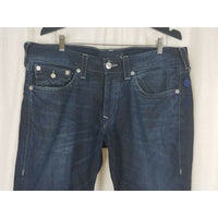 True Religion Skinny with Flaps Pocket Faded Mens 36 Dark Denim Blue Jeans 40x33