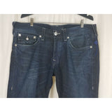 True Religion Skinny with Flaps Pocket Faded Mens 36 Dark Denim Blue Jeans 40x33