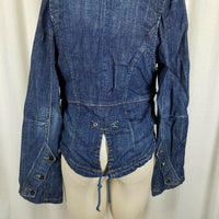 Speedway Luxury Designer Cropped Denim Jean Jacket Womens L Avant Garde Artsy