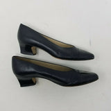 Etienne Aigner Ann Marie Black Leather Pumps Shoes Kitten Heels Low Womens 6.5M