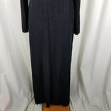 Vintage 70s Kiva Ltd Maxi Goddess House Dress Womens S M Black Gathered Ruched