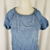 Life In Progress Denim Blue Jean Oversized Baggy Sack Dress Womens S Chambray SS