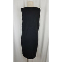 E.D. Michaels Midi Tunic Little Black Jersey Knit Tunic Dress Womens L Ribbon