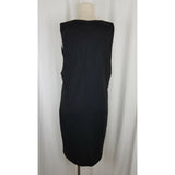 E.D. Michaels Midi Tunic Little Black Jersey Knit Tunic Dress Womens L Ribbon