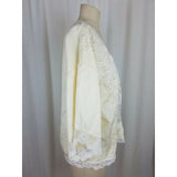 Vintage Victoria's Secret Lace Satin Bed jacket Sash Short Robe Womens S USA 70s