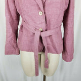 Brooks Brothers Woven in Italy Wool Linen Belted Country Jacket Blazer Womens 12