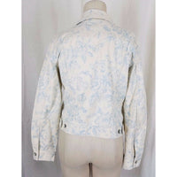 LRL Ralph Lauren Jeans Blue Floral French Toile Denim Jean Jacket Zip Womens M