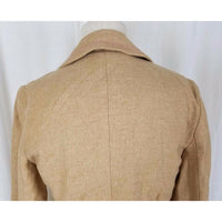 Gap Wool Twill Blazer Jacket Womens S Cropped Preppy Khaki Tan Half Belt Back