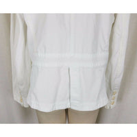 LL Bean Petites White Corduroy Button Up Fit & Flare Blazer Jacket Womens sz 16P