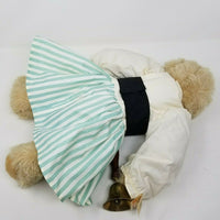 Vintage Teddy Bear Miss Sultan Dress Hand Bell Stuffed Plush Doll Jointed 20"