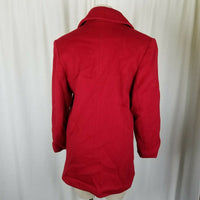 Talbots Double Breasted Red Winter Wool Military Short Peacoat Jacket Womens 2P