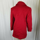 Talbots Double Breasted Red Winter Wool Military Short Peacoat Jacket Womens 2P
