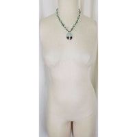 Renees Renderings Agate Quartz Green Beads Beaded Necklace Earrings Set Jewelry