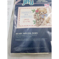 Jiffy Counted Cross Stitch Beary Special Baby Babies are Special Lot 2 Sunset