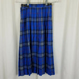 The Edinburgh Woollen Mills Wool Tartan Plaid Pleated Wrap Kilt Skirt 10 Vintage