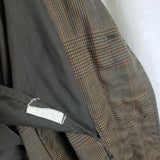 Vintage Plaid Rodes Half Lined Placket Front Trench Coat Mens S M Mid Century