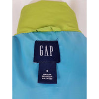 Gap Down Vest Womens S Snap Up Winter Quilted Puffer Knit Trim Chartreuse Lime