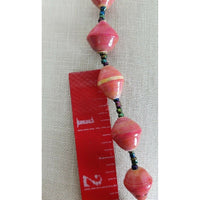 Salmon Pink Faceted Resin Plastic Diamond Beads Single Strand BEADED NECKLACE