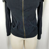 Guess Funnel Cowl Neck Shawl Collar Zip Up Sweatshirt Sweater Jacket Womens M