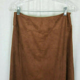 Chestudio Vegan Faux Leather Microsuede Long Maxi Peasant Boho Skirt Womens 10