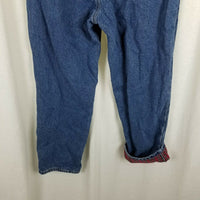 LL Bean Double L Relaxed Fit Flannel Lined Denim Blue Jeans Womens 16P Insulated