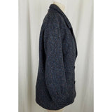 Vintage BBI Wool Black Double Breasted Peacoat Coat Womens 10 Speckled Tweed 80s