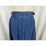 Vintage Gabriella Brazil Denim Blue Jean Swing Skirt Womens sz 10 Pleated Buckle