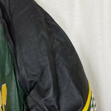 Vintage Mirage Green Bay Packers Leather Double Sided Bomber Jacket Mens XL NFL