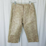 Dimension New York Snakeskin Print Leather Capri Peddle Pusher Pants Womens 8