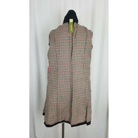 Soia & Kyo S&K Black Double Breasted Swing Trench Coat Womens S Houndstooth Chic