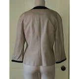 Sara Campbell Woven Silk Crochet Collarless Cropped Blazer Jacket Womens 8 USA