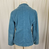 LL Bean Riding Equestrian Corduroy Blazer Jacket Womens 12P Blue 3 Button Up