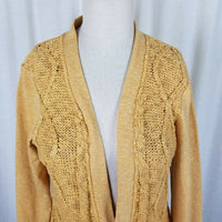 Evy's Tree The Chloe Curry Knit Long Sweater Cardigan Coat Womens L Coatigan