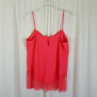 Victoria's Secret Lace Trim Accents Tank Top Cami Camisole Womens M Coral Salmon