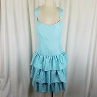 Isaac Mizrahi for Target Blue Tiered Scoop Neck Sleeveless Party Dress Womens 10