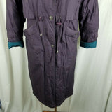 Utex Goose Down Cape Top Puffer Parka Long Maxi Coat Womens 8 Funnel Neck Cotton