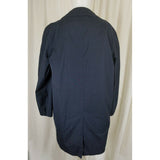 Vintage Koratron Double Breasted Deep Pile Fur Lined Trench Coat Mens M L Navy