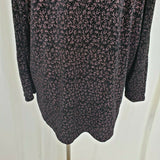 Elementz Stretch Jersey Knit Floral Metallic Top Shirt Tunic Blouse Womens 3X