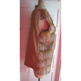 Eyeshadow Vegan Faux Fur Knit Open Front Cardigan Sweater Vest Jacket Womens XL