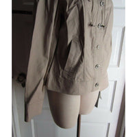 Tribal Sportswear Stretch Jacket Peter Pan Circular Ruffle Collar Womens 12 Tan