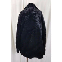 Alpine Studio Reversible Vegan Black Faux Fur Leather Car Coat Jacket Womens L