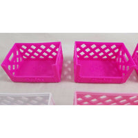 LOT of 6 Shopkins Empty Storage Milk Crates Party Favors Pink White
