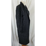 Vintage Karizma Pink Striped Winter Wool Long Maxi Peacoat Coat Womens 10 Black