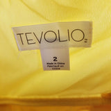 Tevolio Yellow Chiffon 50's Look Fit & Flare Swing Slip Dress Womens 2 Banded