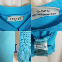 Spirit Jersey America Blue Mesh Long Sleeve T-Shirt Shirt Top Mens S Activewear