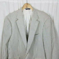 David Wood Southwick Blue Seersucker Pinstripe Blazer Sport Coat Jacket Mens 47