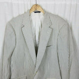 David Wood Southwick Blue Seersucker Pinstripe Blazer Sport Coat Jacket Mens 47
