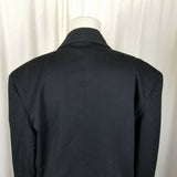 Esprit Collection Black Twill Blazer Jacket Womens L Vintage Preppy 3 Button 80s