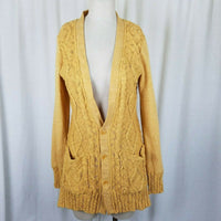 Evy's Tree The Chloe Curry Knit Long Sweater Cardigan Coat Womens M Coatigan