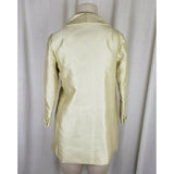 Authentic Vintage MCM Kitsch Jackie O Union Made Satin Coat Womens M USA Yellow